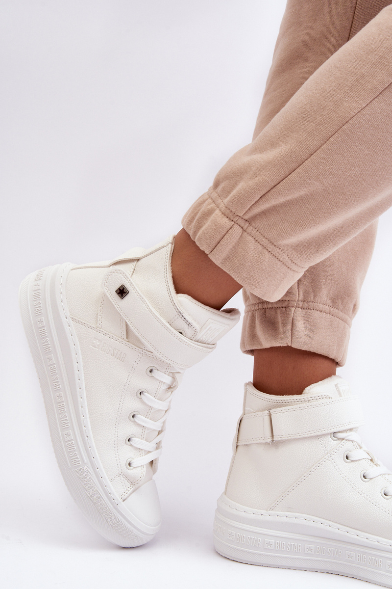 Снимка на BIG STAR SHOES Дамски маратонки с подплатена платформа Бели Big Star