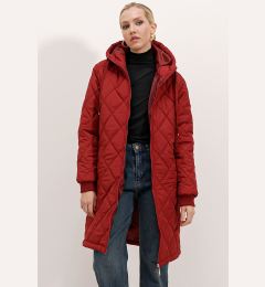 Снимка на Bigdart 5138 Quilted Long Puffer Jacket - Claret Red