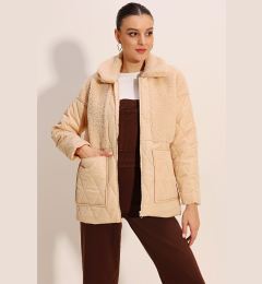 Снимка на Bigdart 5182 Plush Detailed Oversize Puffer Jacket - Beige