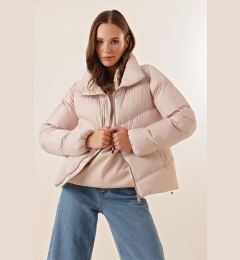 Снимка на Bigdart 5205 Stand Collar Zippered Puffer Jacket - Beige