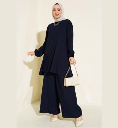 Снимка на Bigdart Women's Navy Blue Tunic Pants Bottom Top Set 6663