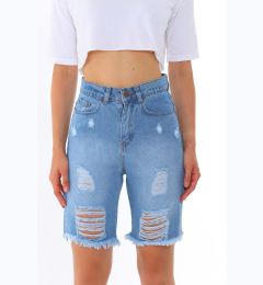 Снимка на BİKELİFE Blue High Waist Denim shorts