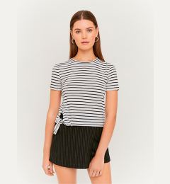 Снимка на Black and white striped short T-shirt TALLY WEiJL - Women's