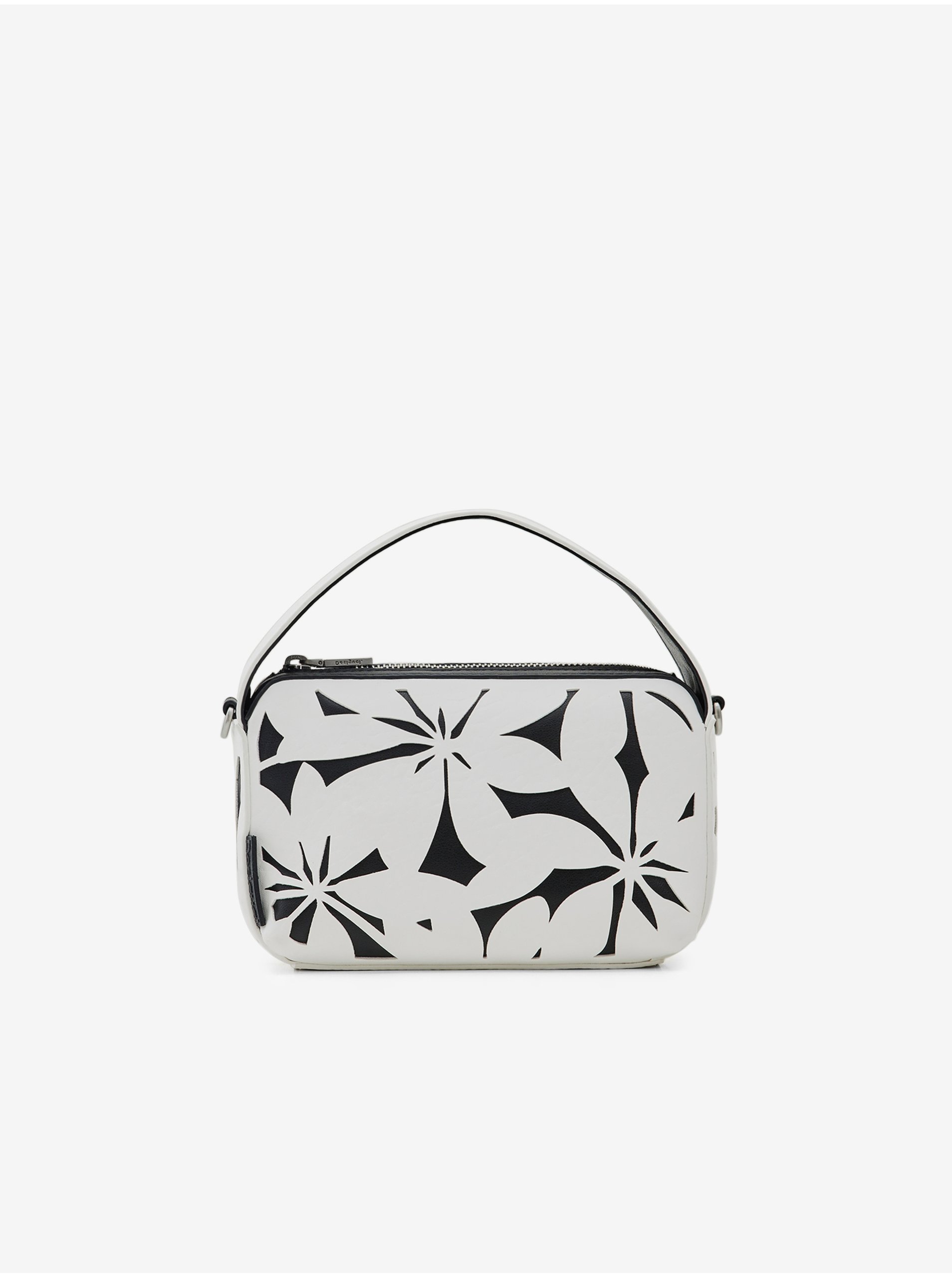 Снимка на Black and white women's floral handbag Desigual Onyx Narbonne Mini - Women