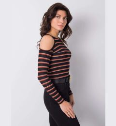 Снимка на Black blouse with stripes by Leela RUE PARIS