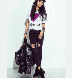 Снимка на Black classic jeans with numerous abrasions By o la la