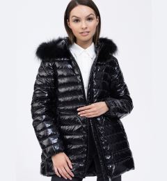 Снимка на Black down jacket with raccoon dog Tiffi St. Anton