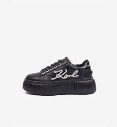 Снимка на Black leather women's sneakers KARL LAGERFELD - Women's