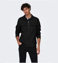Снимка на Black men's shirt jacket ONLY & SONS New Kodyl - Men's