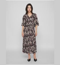 Снимка на Black-purple women's patterned wrap midi dress VILA Viromy - Women's