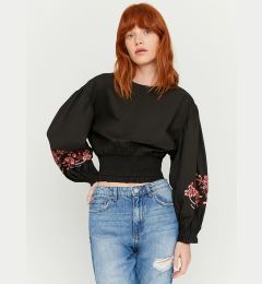 Снимка на Black short blouse with embroidery TALLY WEiJL - Women