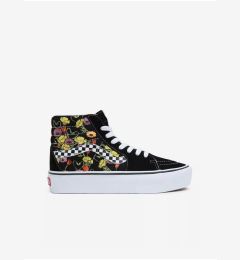 Снимка на Black Women Patterned Ankle Leather Sneakers on VANS Platform - Women