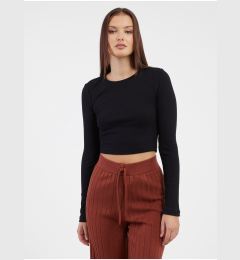 Снимка на Black women's basic long-sleeved T-shirt Noisy May Aya - Women