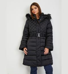 Снимка на Black women's down winter coat with detachable hood and fur Guess Lolie