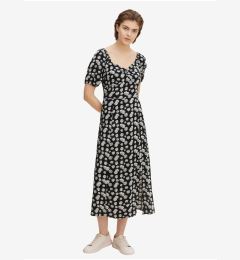 Снимка на Black women's floral midi dress Tom Tailor Denim - Women's