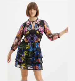 Снимка на Black women's floral short dress Desigual Lyon - Women's