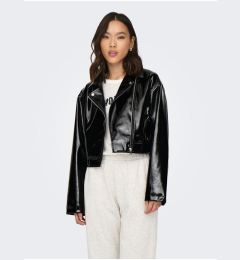Снимка на Black women's leather jacket ONLY Simone - Women's