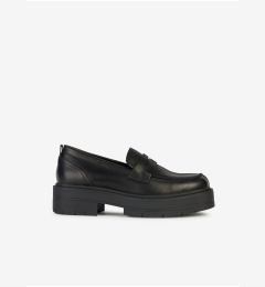 Снимка на Black Women's Leather Moccasins on the Geox Spherica Platform - Women