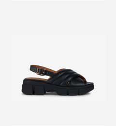 Снимка на Black women's leather platform sandals Geox - Women