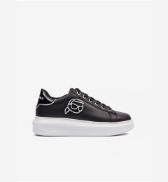 Снимка на Black Women's Leather Sneakers KARL LAGERFELD Kapri NFT Outline - Women's
