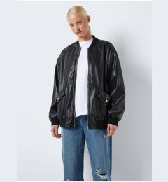 Снимка на Black women's leatherette oversize bomber Noisy May Ronja - Women's