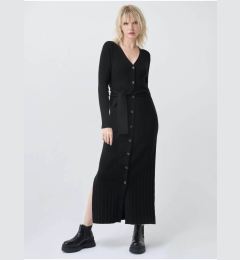 Снимка на Black women's long button-up knitted dress Salsa Jeans - Women