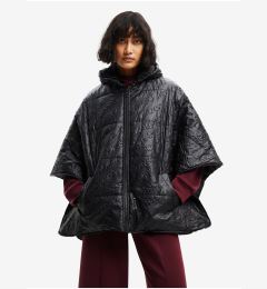 Снимка на Black women's patterned poncho Desigual Logodesigual Madrid - Women