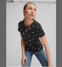 Снимка на Black women's patterned T-shirt Puma Logo Power - Women