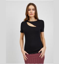 Снимка на Black Women's Ribbed T-shirt with Neckline ORSAY - Women