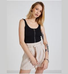 Снимка на Black Women's Ribbed Tank Top with TALLY Closure WEiJL - Women