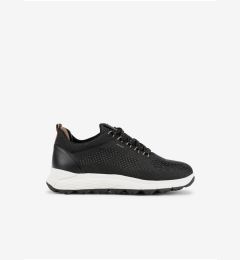 Снимка на Black women's sneakers with leather details Geox Spherica - Women's