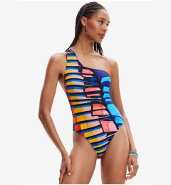Снимка на Black women's striped swimsuit Desigual Amazonas - Women