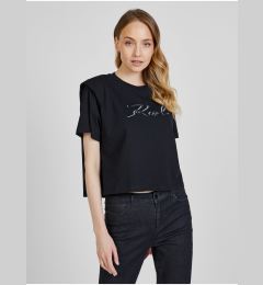 Снимка на Black women's T-shirt with shoulder pads KARL LAGERFELD - Women's