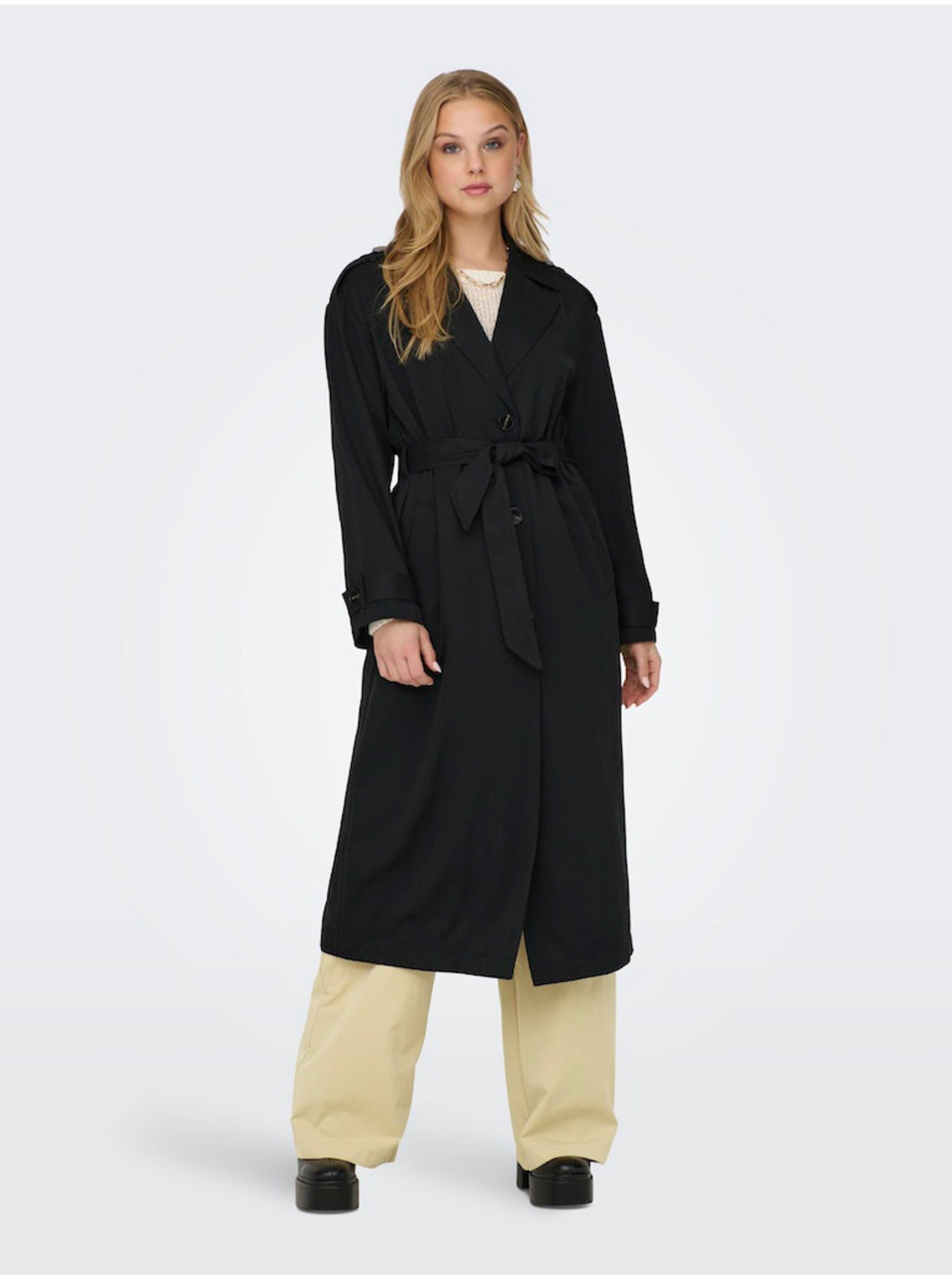 Снимка на Black women's trench coat ONLY Line - Women
