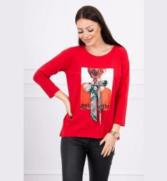 Снимка на Blouse with 3D graphics Remarkable red