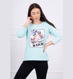 Снимка на Blouse with 3D Watch mint graphics