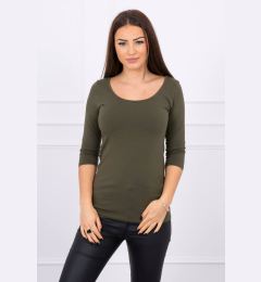 Снимка на Blouse with a round neckline in khaki color
