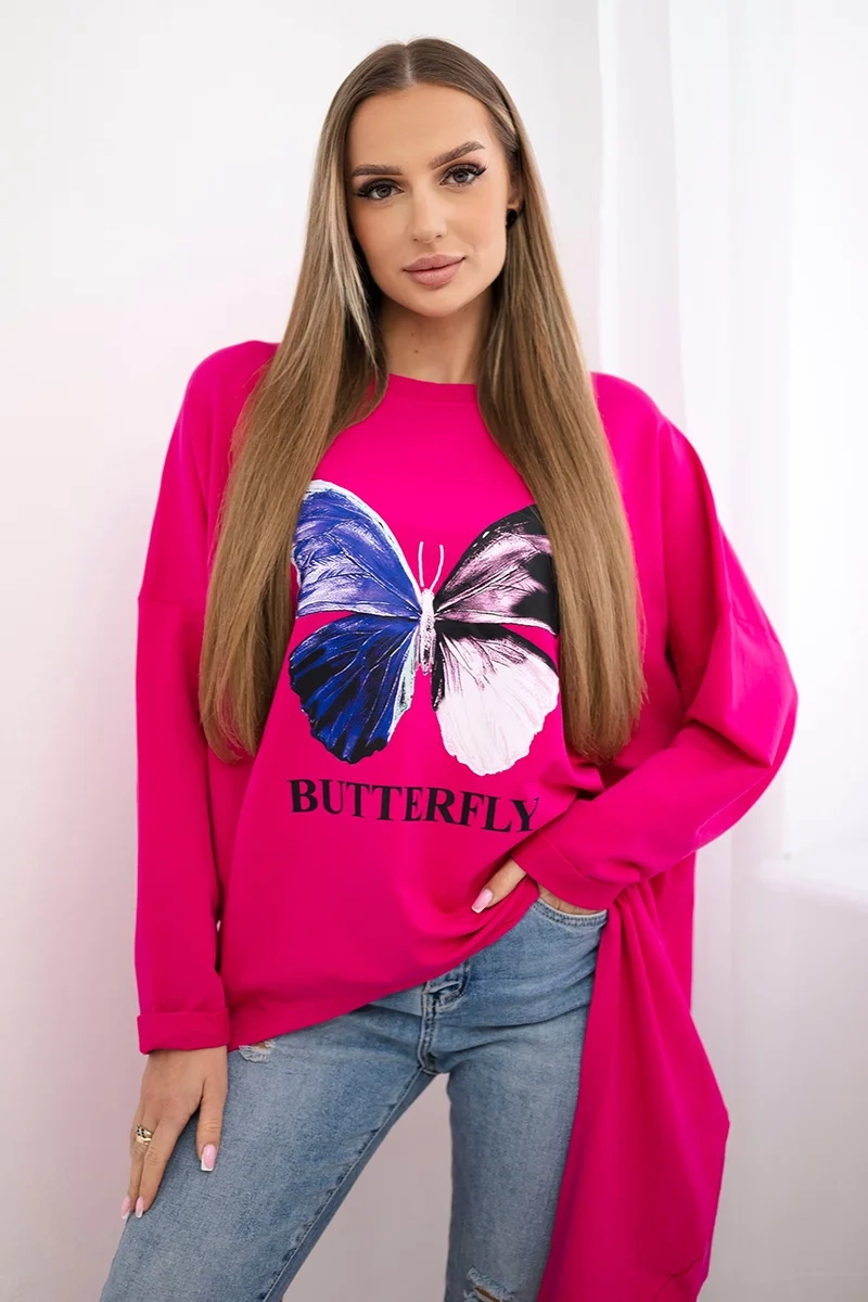Снимка на Blouse with an oversize fuchsia print