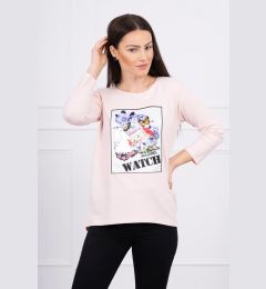 Снимка на Blouse with graphics 3D Watch powder pink