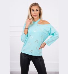 Снимка на Blouse with heart mint print