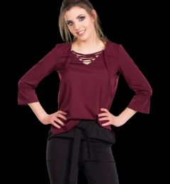 Снимка на Blouse with lace-up neckline purple