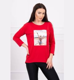 Снимка на Blouse with Paradise red print