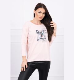 Снимка на Blouse with Star Style print in powder pink
