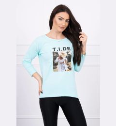 Снимка на Blouse with Tide mint print