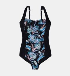 Снимка на Blue-black floral one-piece swimwear DORINA - Women
