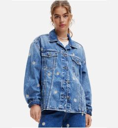 Снимка на Blue Women Patterned Denim Jacket Desigual Aramis - Women