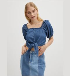 Снимка на Blue Women's Denim Crop Top Pieces Tinka - Women's