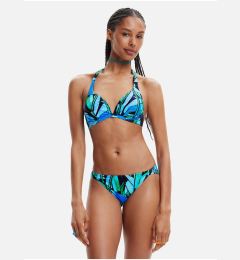 Снимка на Blue women's patterned bikini top Desigual Bukit - Ladies