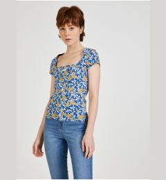 Снимка на Blue women's patterned T-shirt VANS Deco - Women