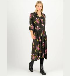 Снимка на Blutsgeschwister Green-black patterned midi dress with three-quarter sleeves Blutsgesc - Women